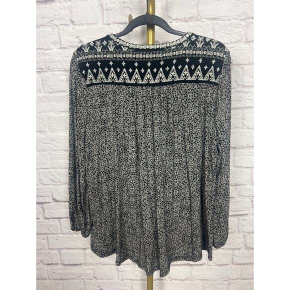 Lucky Brand Printed Women Long Sleeve Blouse - Picture 4 of 6